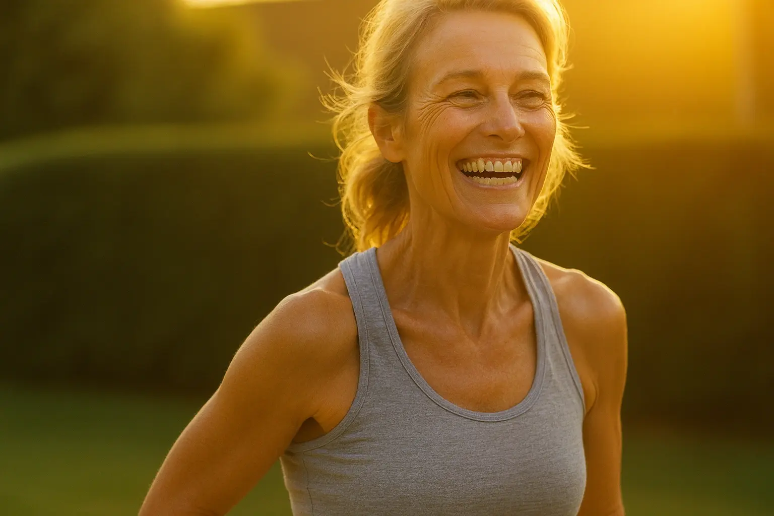 Cancer survivor showing strength and positivity after recovery